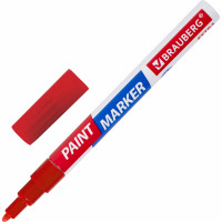 Лаковый маркер-краска BRAUBERG EXTRA paint marker 2 мм, красный, улучшенная нитро-основа, 151969