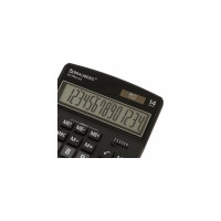 Настольный калькулятор BRAUBERG EXTRA-14-BK 206x155 мм, 14 разрядов, двойное питание, черный 250474
