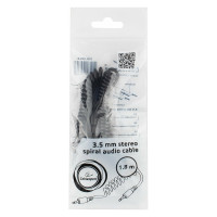 Аудио кабель Cablexpert спиральный Jack 3.5(M)/Jack 3.5(M), 3pin, 1.8 м, черный, пакет CCA-405-6