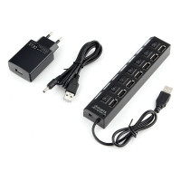 Концентратор Gembird USB 2.0, 7 портов, питание, блистер UHB-U2P7-02