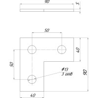 Пластина УМС L-образная 3 отв. PL-3
