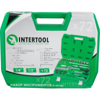 Набор инструментов INTERTOOL 72ед., 1/2" и 1/4", Cr-V ET-6072SP