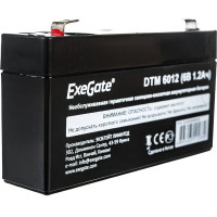 Батарея аккумуляторная АКБ DTM 6012 6V 1.2Ah, клеммы F1 ExeGate 282945