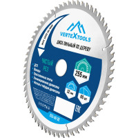 Диск пильный по дереву (255х32-30 мм; 60 зубов) Vertextools 255-60-32