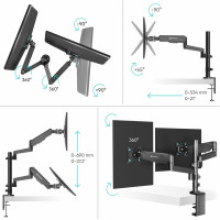 Настольный кронштейн для двух мониторов 13-32 дюймов ONKRON Black G140