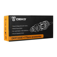 Электрический гравер с регулировкой скорости DEKO DKRT200E + набор аксессуаров 175 шт. 063-1416