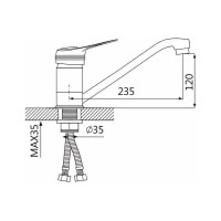 Смеситель для раковины OUTE T3803B