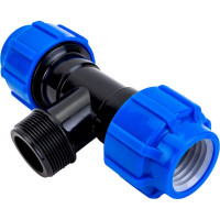 Тройник с наружной резьбой Политэк 40х1 1/2х40 ТПК-АКВА 51411240