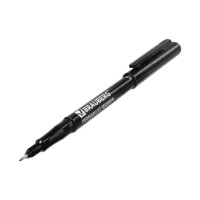 Маркер BRAUBERG перманентный Super Slim ЧЕРНЫЙ тонкий металлический наконечник 0,8 мм 12 шт 151632