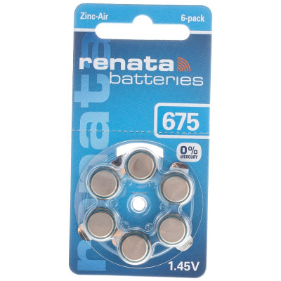 Renata ZA 675 BL-6 (бат-ка для слух.,ап-тов 1.4V/640mAh) 4390