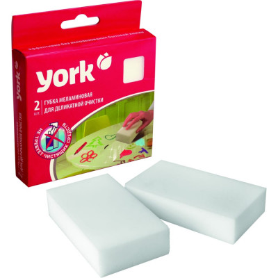 YORK Губка меламиновая Йорк для деликатной очистки 2шт. 013300