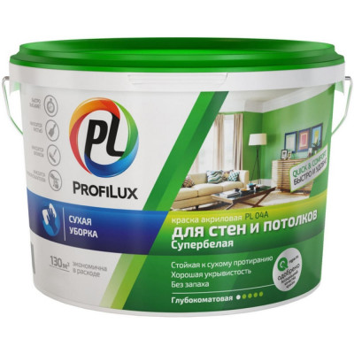 Profilux ВД краска PL 04А акриловая белая 14кг. МП00 004685 МП00-004685