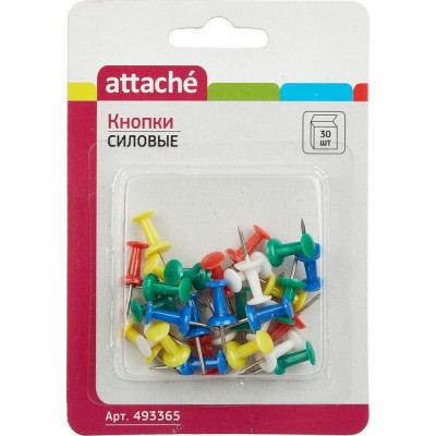 Attache Кнопки для пробковых досок силовые 30 шт./уп. в блистере 493365
