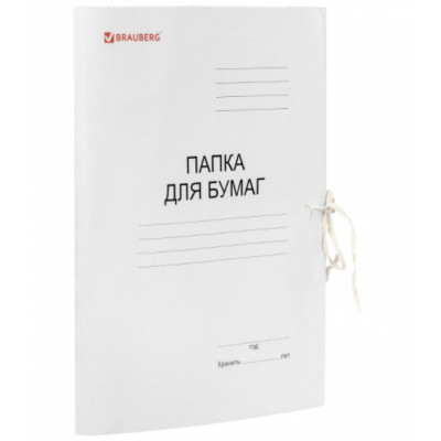 BRAUBERG Папка для бумаг с завязками картонная мелованная, плотность 320г/м2,до200л.