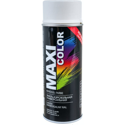 MAXI COLOR Эмаль-аэрозоль белая матовая 0,4л 9010mMX