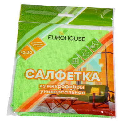 EUROHOUSE Салфетка из микрофибры УНИВЕРСАЛЬНАЯ 30х30 см. 3593