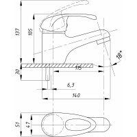 Смеситель для раковины TSARSBERG тип См-УмОЦБА TSB-841-1109