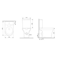 Унитаз-компакт Damixa Skyline безободковый, с сиденьем микролифт DX35C8600SC
