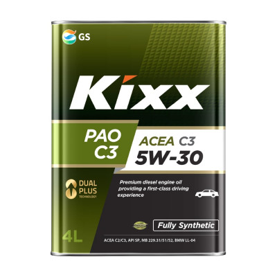 Моторное синтетическое масло KIXX PAO 5W30, API SP, ACEA C3 /4л L209144TE1