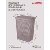 Корзина для белья Econova 30 л, 370х260х465 мм коричневый 431293314