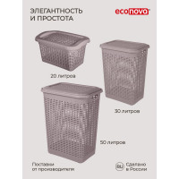 Корзина для белья Econova 30 л, 370х260х465 мм коричневый 431293314