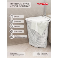 Угловая корзина для белья Econova 395х395х595 мм, 50 л белый 433217516