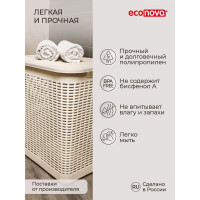Корзина для белья Econova 30 л, 370х260х465 мм бежевый 431293307