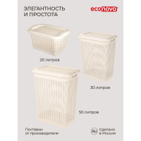 Корзина для белья Econova 30 л, 370х260х465 мм бежевый 431293307