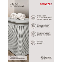 Корзина для белья Econova 30 л, 370х260х465 мм светло-серый 431293330