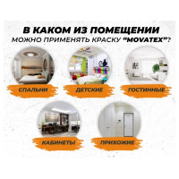 Водоэмульсионная краска Movatex EXTRA для стен и потолков, 3 кг Т11870