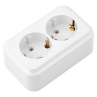 Розетка Bylectrica, 2-местная ОУ с заз.конт. серия Прочие изделия, белый РА16-250