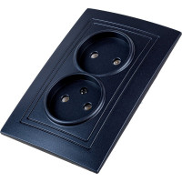 Розетка Bylectrica 2-местная СУ, серия УЮТ, графит, РС16-343 графит