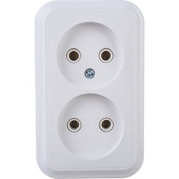 Розетка Bylectrica, 2-местная ОУ, серия ПРАЛЕСКА, белый РА16-260