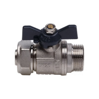 Шаровой кран AQUALINK для МП труб нар 3/4 x20 B бабочка 01310