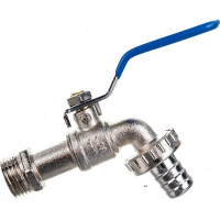 Шаровой кран AQUALINK водоразборный, под шланг, 1/2 Wh ручка ECO 3965
