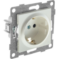 Механизм розетки GUSI ELECTRIC 1-ой с заземлением, с защитными шторками, СУ, 16А, 250В, жемчуг С11Р4-028