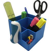 Подставка для канцелярских мелочей ОСКОЛПЛАСТ 6 отделений, голубая 601-13