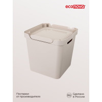 Универсальный ящик Econova Luxe с крышкой, 286х286х286 мм, 18 л, светло-бежевый 433242634