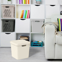 Универсальный ящик Econova Luxe с крышкой, 286х286х286 мм, 18 л, светло-бежевый 433242634