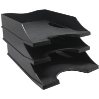 Горизонтальный лоток ОСКОЛПЛАСТ Лайт ЭКО черный 521-02