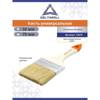 Плоская кисть DeltaRoll с деревянной ручкой, 75x10 мм 12675