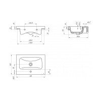 Мебельная раковина Cersanit MODUO 50, 1 отверстие S-UM-MOD50/1