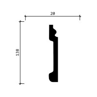 Напольный плинтус Decor-Dizayn ударопрочный влагостойкий под покраску 138Х20Х2000 мм DD31