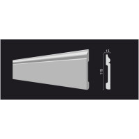 Напольный плинтус Decor-Dizayn ударопрочный влагостойкий под покраску 120Х15Х2000 мм DD004