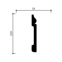 Напольный плинтус Decor-Dizayn ударопрочный влагостойкий под покраску 120Х15Х2000 мм DD004
