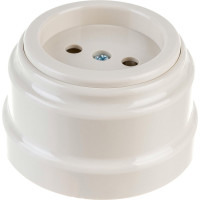 Розетка Bylectrica РА16-0201 1-местная б.з 16А ОУ, серия РЕТРО, бежевый