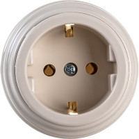 Розетка Bylectrica РА16-0202 1-местная с зазем. контактом 16А ОУ, серия РЕТРО, бежевый