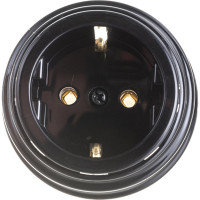 Розетка Bylectrica РА16-0202 1-местная с заз. контакт. 16А ОУ, серия РЕТРО, черный