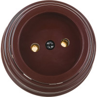 Розетка Bylectrica РА16-0201 1-местная б.з 16А ОУ, серия РЕТРО, коричневый