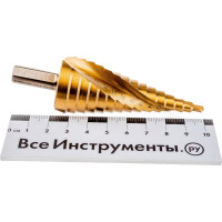 Сверло ступенчатое по металлу SPIRAL HSS-TiN 4-32х2/102 мм D.BOR SDSP-TIN-04-32-10